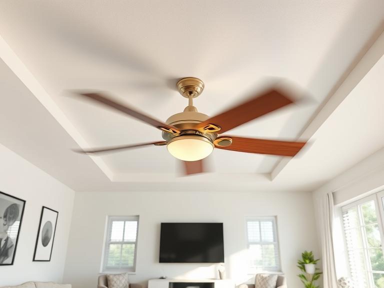 Reversing a ceiling fan rotation to reduce heating costs in Melbourne Winter
