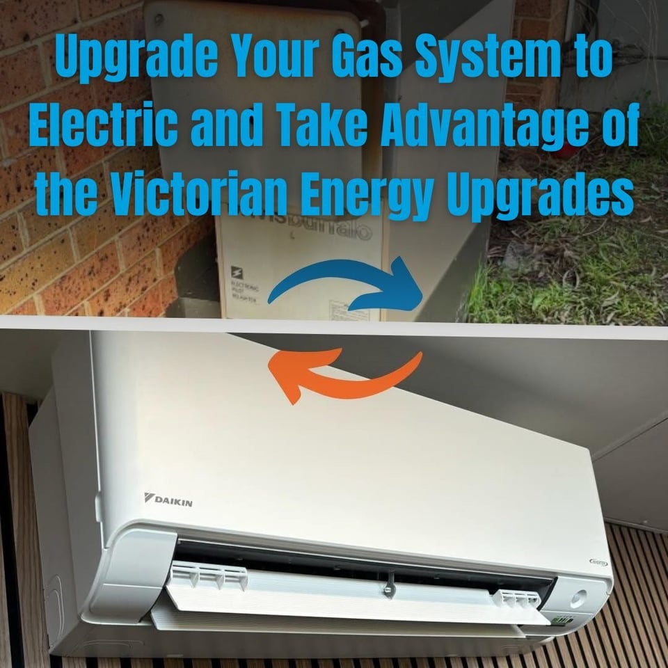 this is an image of upgrading gas heating to electric air conditioning system victorian energy upgrades rebate gt hvac melbourne